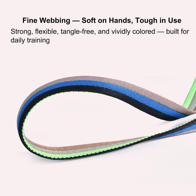 Fornyk Lunge Line for Horse, Equine Lunge Line with Solid Swivel Alloy Trigger Buckle for Accurate Equestrian Training, Competition and Daily Use, 26ft/8m (Black-Blue-Beige-Green) - Image 3
